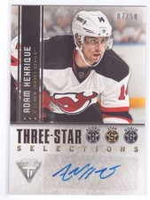 2013-14 Panini Titanium Three-Star Selections Adam Henrique Auto Autograph 07/50
