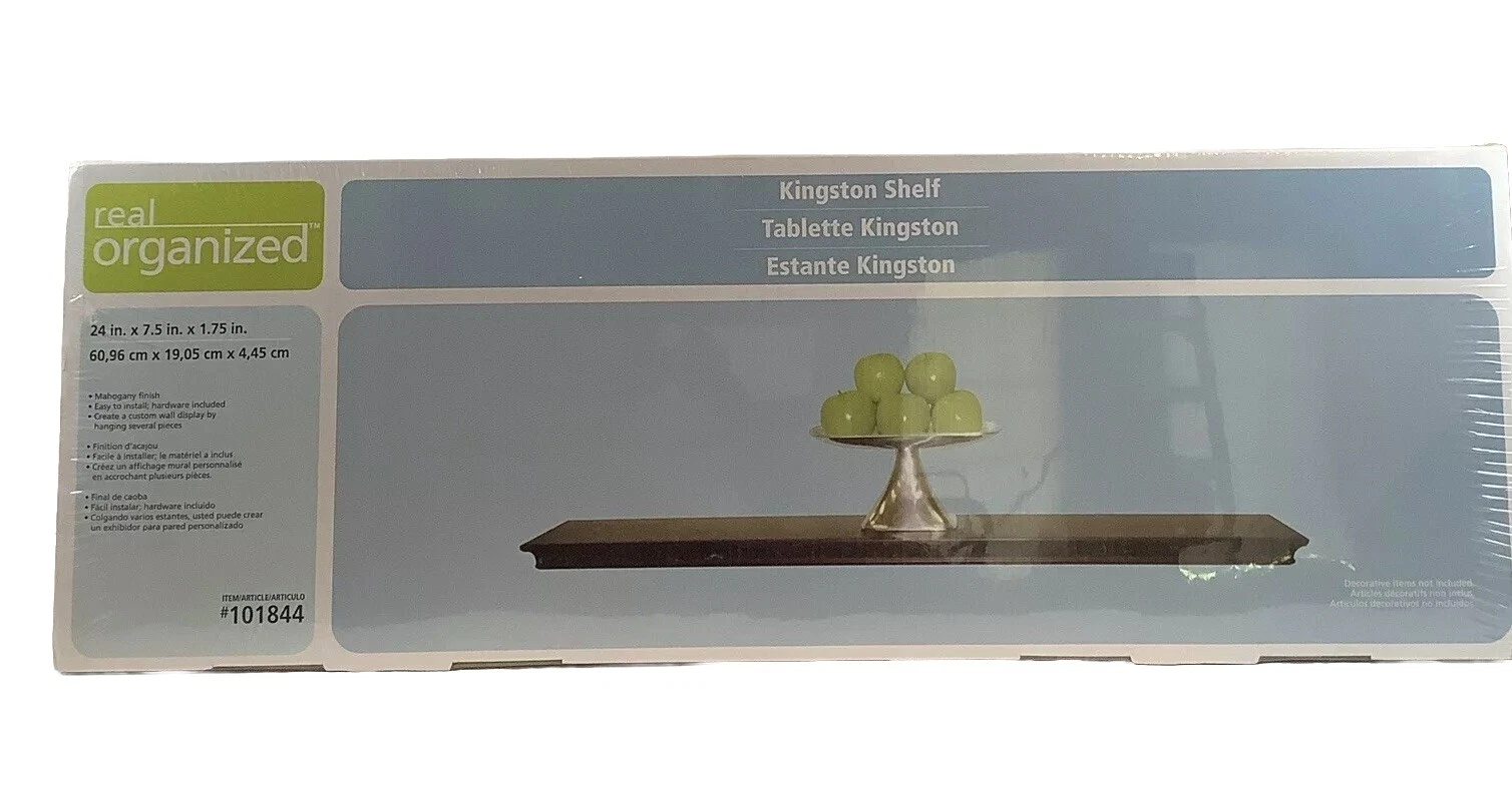 Floating Mahogany Shelf Wood 24"x7.5”x1.75” FACTORY SEALED Hardware Included