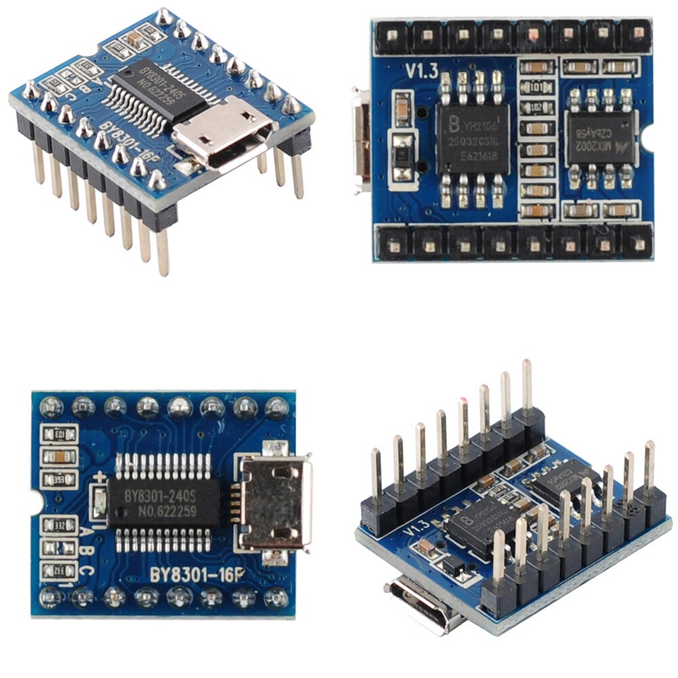 4pcs BY8301-16P Aduio MP3 Voice Amplifier Module Serial SSOP24 SPI ...