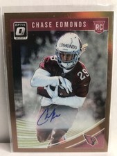 Chase Edmonds 2018 Panini Donruss Optic Bronze Prizm Auto Rookie RC Cardinals 🔥