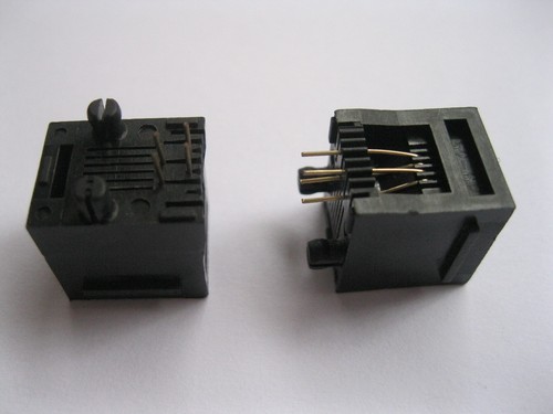 100 pcs RJ11 Modular Network PCB Jack Connector 52 6P4C Top Entry New - Afbeelding 2 van 3