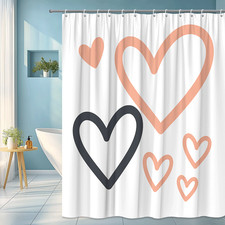 Cute Heart Design Shower Curtain - Modern Bathroom Decor