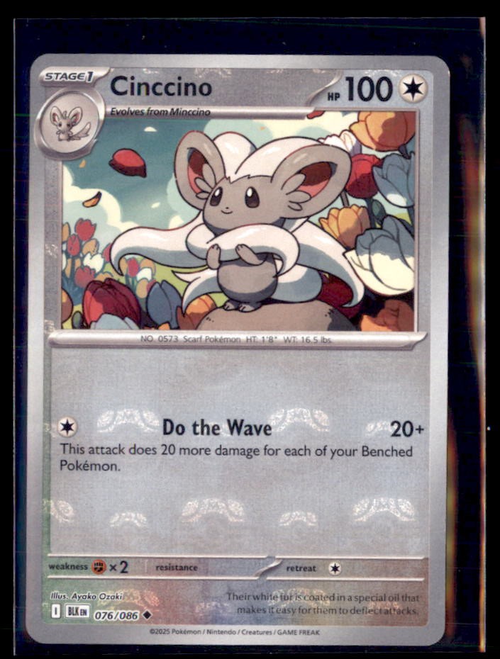 Pokemon Cinccino 076/086 Black Bolt Masterball Holo