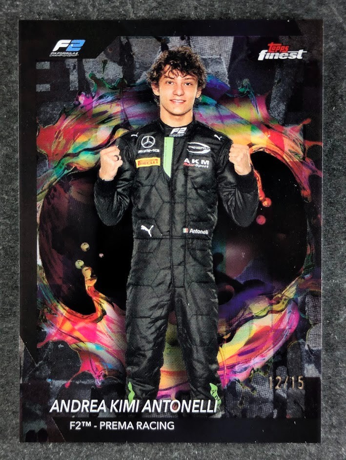 2024 Topps Finest F1 ANDREA KIMI ANTONELLI 12/15 Black Refractor SP Rare #222