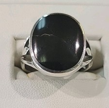 925 Sterling Silver W/Black Onyx Ring Size 7 4.4g