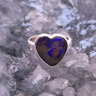 'Veris Amour' Queensland Natural Boulder Opal 10.00ct in S925 Silver Custom-m...