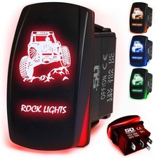 Red RZR Rocker Switch ON/Off LED Backlit UTV Auto Boat 20A 12V 5362A45 Part
