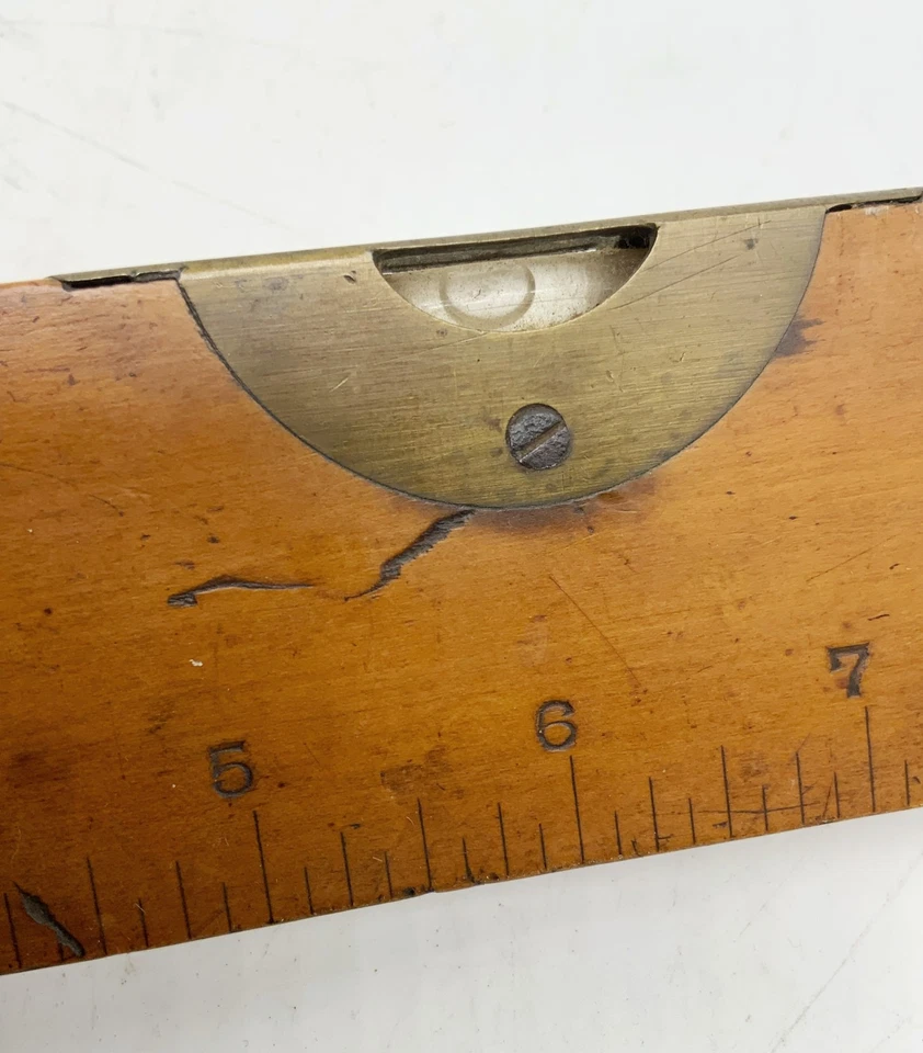 "Antiguo nivel de burbuja espíritu boj de 12"" Henry Disston and Sons vintage" Foto 3 de 4