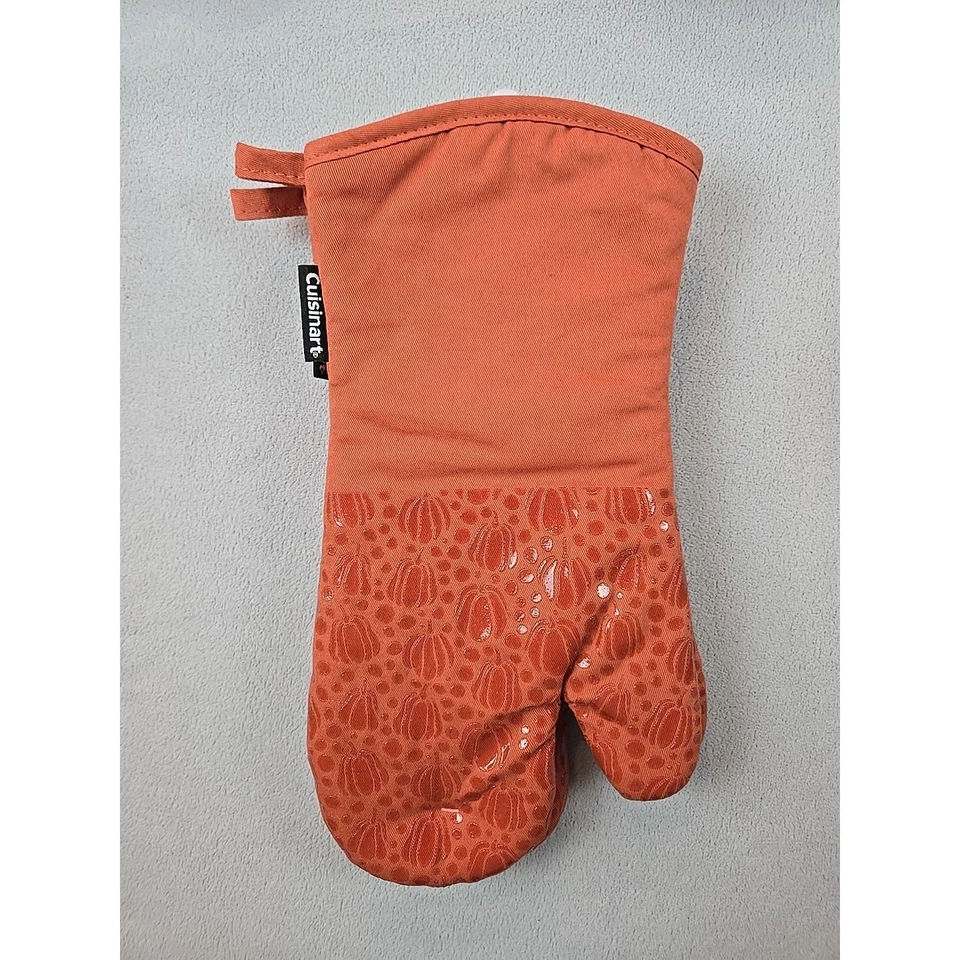 Juego de guantes de guante para horno Cuisinart (2) calabazas naranja acción de gracias silicona algodón Foto 2 de 4