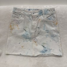 Art Class Skirt Sz 7-8 Girls Tie Dye Multicolored Rainbow Skirt Denim