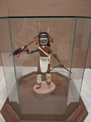 Vintage 12'' Zoll Apache Kachina von MRL tanzender Krieger handbemalt 