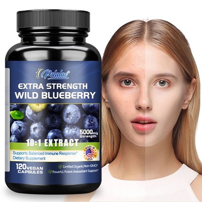 Wild Blueberry Extract Whole Fruit 5000mg -Vision Protection Antioxidant Support