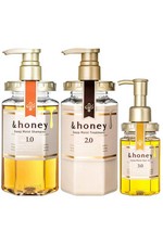 Japan NEW honey Deep Moist 3-Piece Set Shampoo/Treatment/Hair Oil