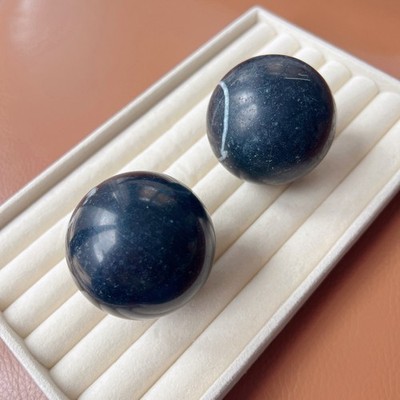 Natural Black Jade Stone Balls, Massage Balls,53mm diameter Balls