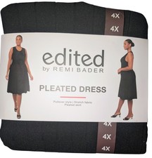 Edited by Remi Bader Pleated Dress Black Size 4X NWT Sam's Club $149 MSRP 