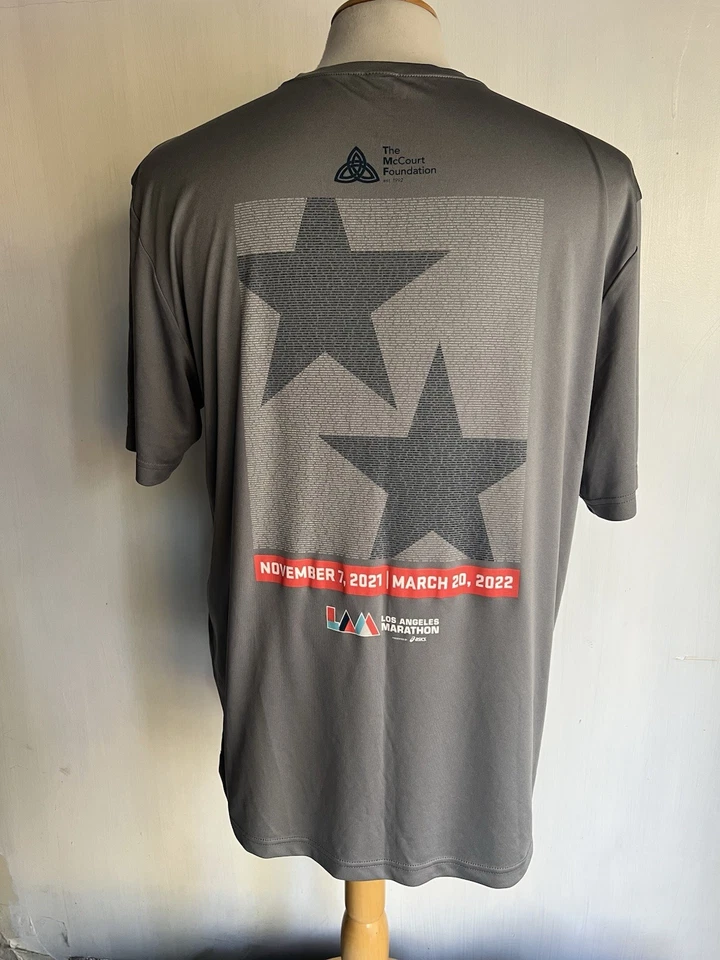LOS ANGELES MARATHON (2021) Official Unisex FINISHER ASICS T-Shirt Size Large - Image 3 of 4
