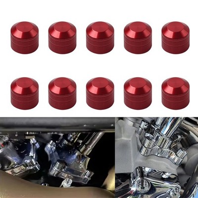 10X Schraubenabdeckung Motorschraubenkappen für Harley Electra Glide Dyna Rot