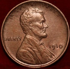 1910 Philadelphia Mint Copper Lincoln Wheat Cent
