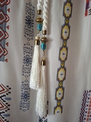 Kleid Marke Derhy Ikat-, Azteken-, Ethnomuster weiß bunt Gr. S Zustand sehr gut 