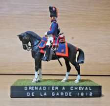 Vintage 1970s Painted Toy Soldier and horse grenadier a cheval de la garde 1812