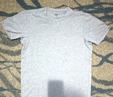 Uniqlo Men  s Size M Regular Gray Solid Crew Neck Short Sleeve Knit T-Shirt