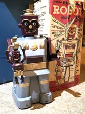 Vintage Marx 1950's Electric Robot & Son Battery Operated Toy Original Box
