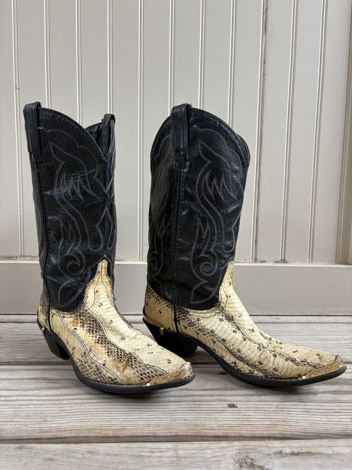 Python Snakeskin Cowboy Boots Exotic Leather Rode… - image 3