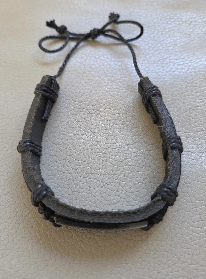 Christian Leather Bracelet for Men Wristband Jewelry Gifts Ephesians Verse Black - Image 3 of 4