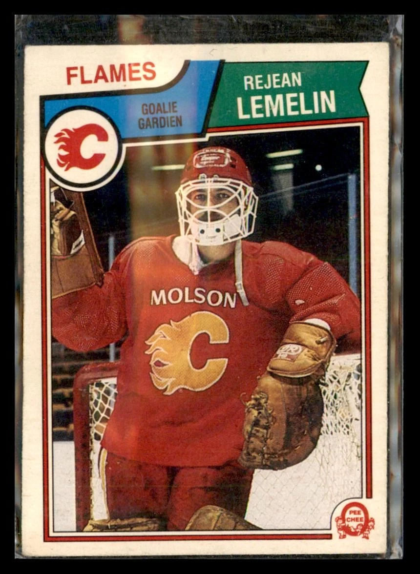 1983-84 O-Pee-Chee #86 Rejean Lemelin Calgary Flames HOCKEY Card