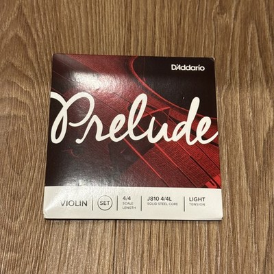 D'Addario J810 4/4L Prelude Violin String Set, 4/4 Scale, Light Tension