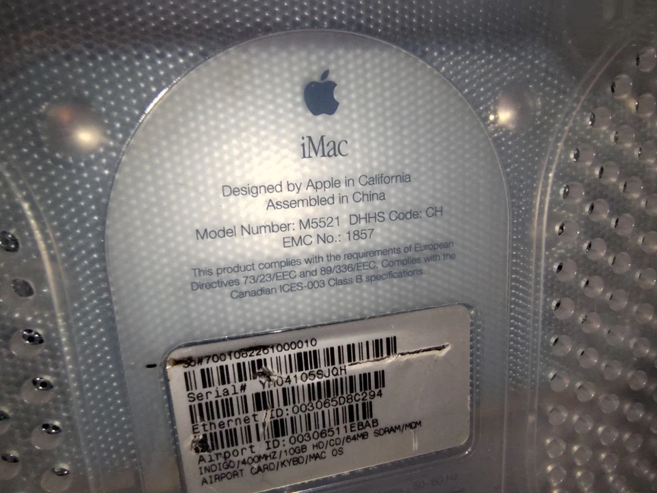Apple iMac Bondi Blue M5521 EMC #1857 AIO Computer CIB  - Image 3 of 4