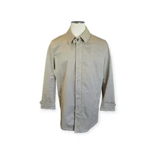 Michael Kors Trench Coat Mens L Overcoat Waterproof Business Formal Beige
