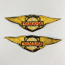Vtg Yamaha Motorcycle Wing Patches Pair, Used circa 1960s to 1970s