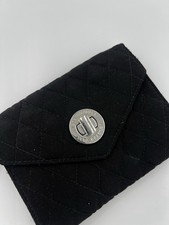 Vera Bradley Black Quilted Turn Lock Wallet Excellent Condition