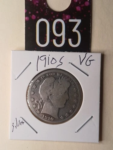1910s Barber Half VG Silver Nice Coin