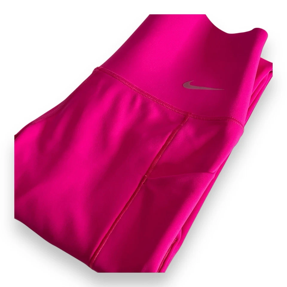 Nike Mujer Leggings Rosa XS Entrenamiento Dri Fit 7/8 Longitud Cintura Alta Nuevo Foto 2 de 4