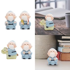 Miniature Figurine Confucius Statue Collection Cute Resin Cartoon Decoration for