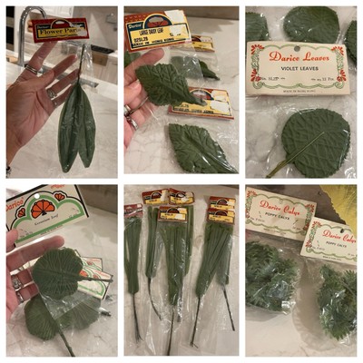 Big LOT VINTAGE DARICE Flower Plant Arrangement Craft Flower Floral Leaf 