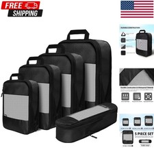 Compression Packing Cubes Set 5 Lightweight Luggage Organizers for Travel