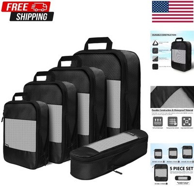 Compression Packing Cubes Set   5 Lightweight Luggage Organizers for Travel