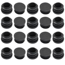 20 PCS Black 3/4 Inch Round Plastic Plug Tubing End Caps Waterproof Furniture