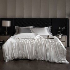 Satin Bedding Set Luxury Duvet Quilt Cover Pillowcase Queen King Size Bedroom