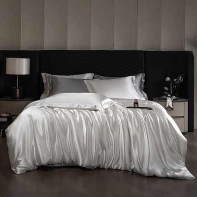 Satin Bedding Set Luxury Duvet Quilt Cover Pillowcase Queen King Size Bedroom