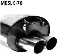 Bastuck Edelstahl Sportauspuff +VBR Mercedes SLK R170 2x76mm scharf gerade Bastuck Edelstahl Sportauspuff +VBR Mercedes SLK R170 2x76mm scharf gerade