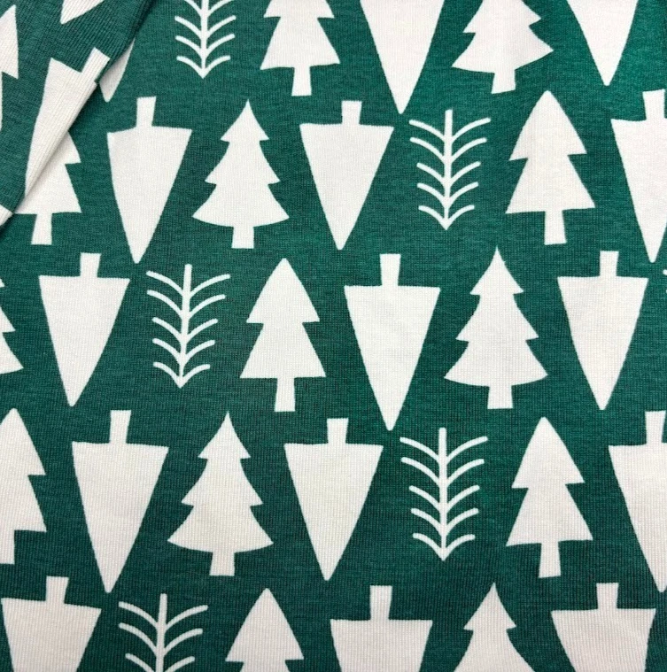 Зеленая рождественская елка Hanna Andersson размер 8 2 шт. пижамный набор из органического хлопка 130 - Изображение 3 из 4