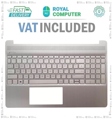 Neu Ersatz für HP 15S-FQ1002NA Laptop Handauflage Abdeckung UK Tastatur silber