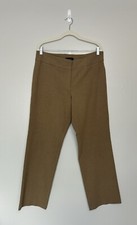 Talbots Signature Pant Womens 14 Khaki Hazelnut Flat Front Stretch Ankle Length