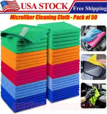 Microfiber Cleaning Cloth Set of 50 Towel Rag Car Polishing Detailing No-Scratch