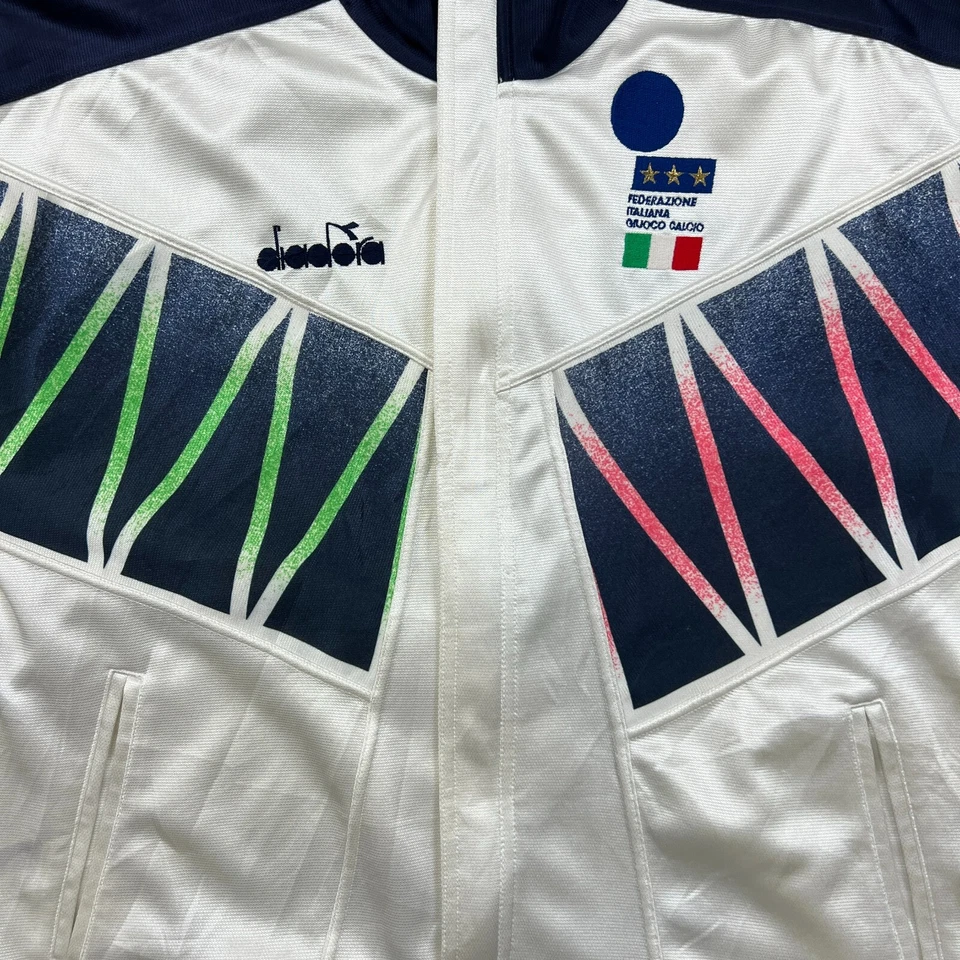 Chaqueta de Pista Diadora Italia 1994 De Colección Para Hombre Mediana Copa Mundial Fútbol Entrenamiento Foto 3 de 4