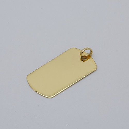 375 9ct Yellow Gold Personalised Dog Tag Only Pendant Brand New FREE ENGRAVING - Picture 7 of 7